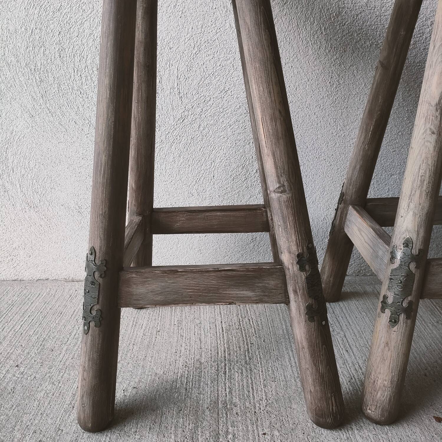Pair of rustic high stools
