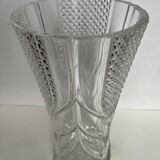 Large molded crystal vase
