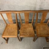 Banc STELLA trois chaises Vintage en Bois Rétro