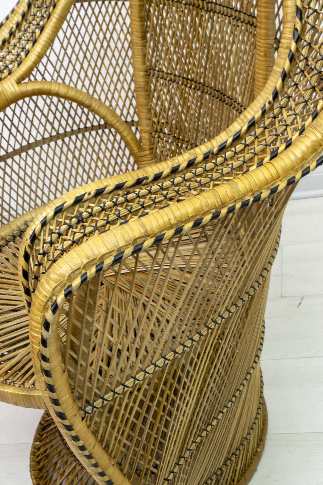 Pair of Mid-Century Modern Wicker Emmanuelle Armchairs from Kok Maison, 197