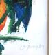 Composition abstraite orange et verte, gouache sur papier, 1989