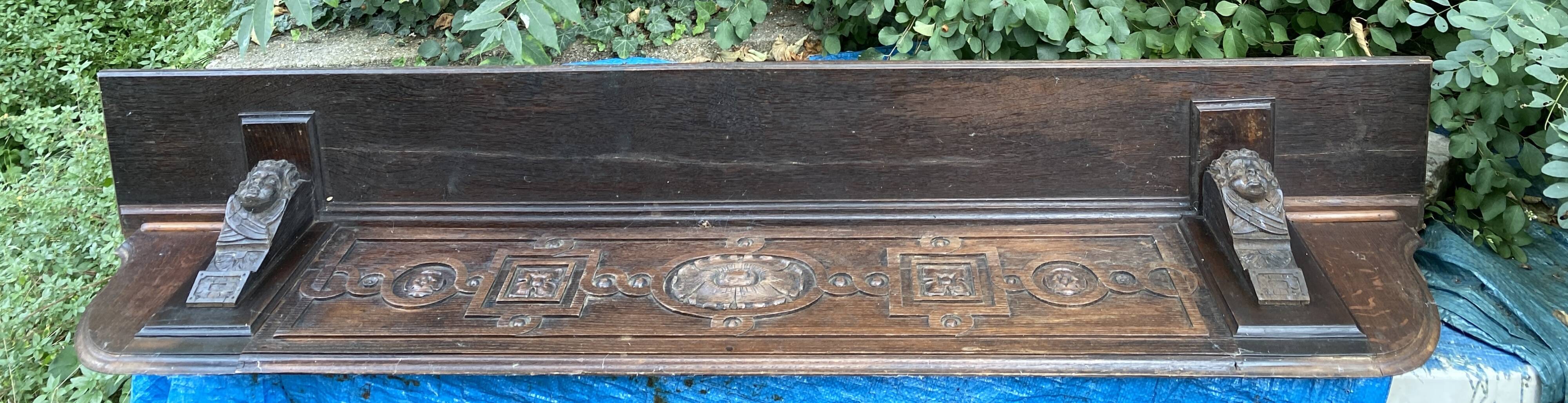 Large old solid wood shelf