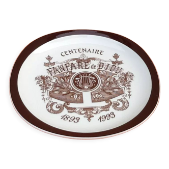 Porcelain plate pyroblan / sarreguemines france