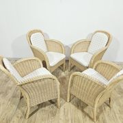 Set of 4 wicker armchairs / Domicil Möbel / Germany/ 1990s.