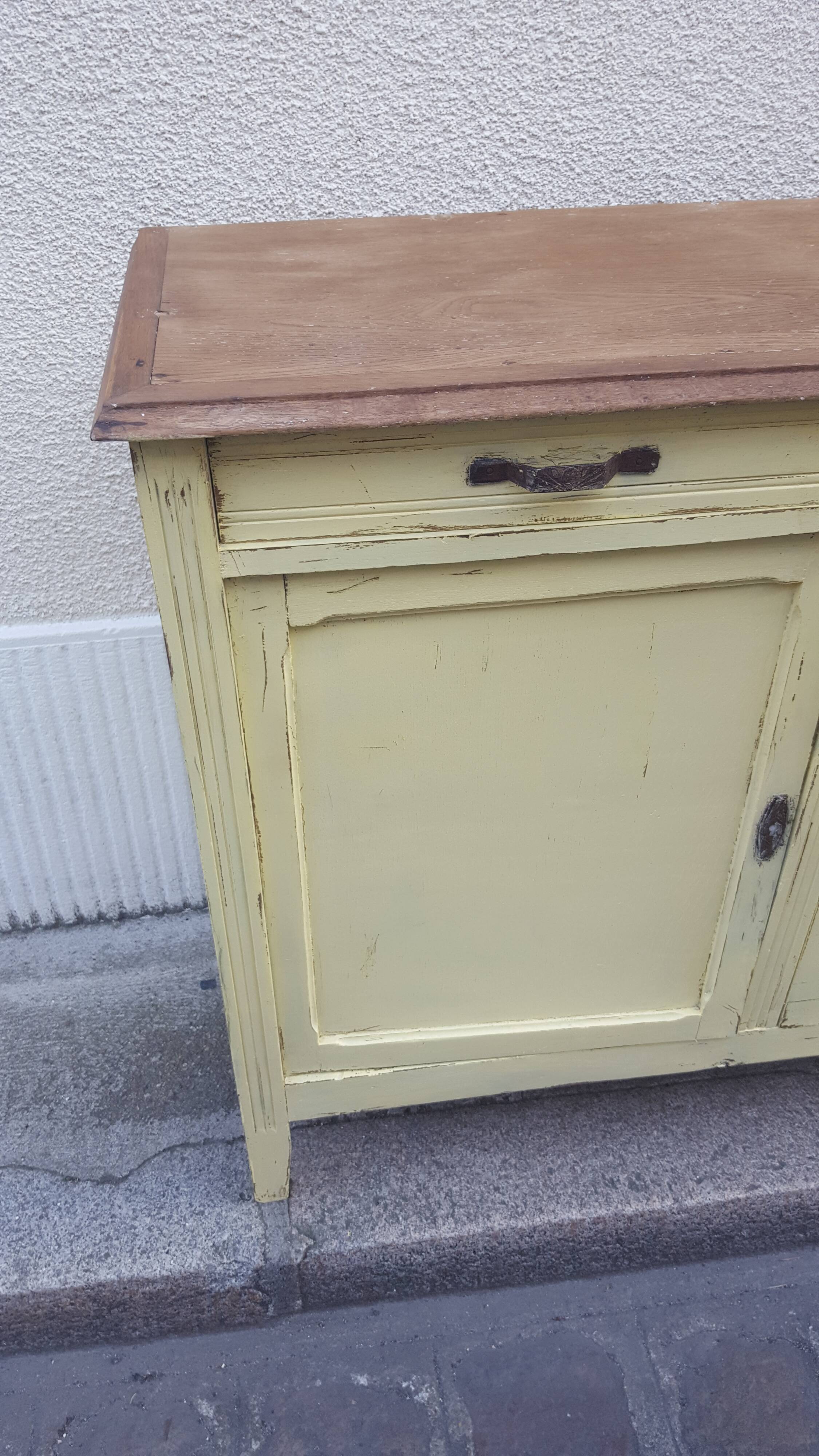 Parisian buffet patina yellow pastel