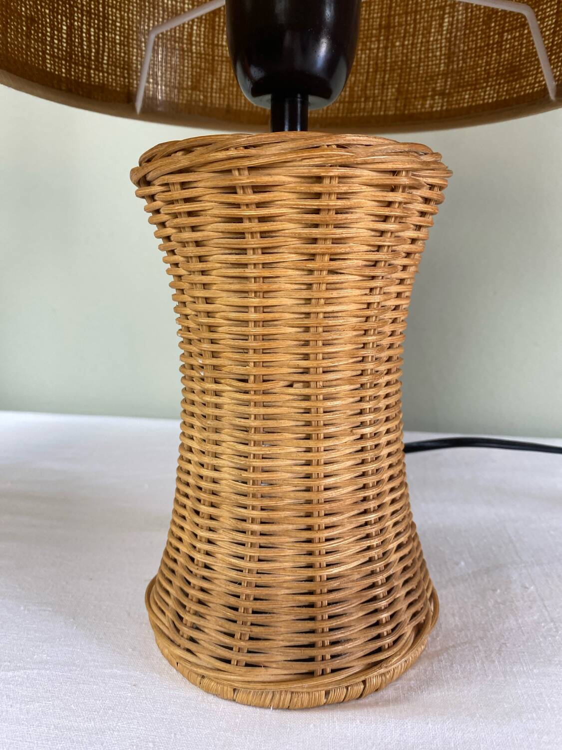 Pair of wicker lamps