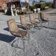 4 chaises Cidue en métal chromé, années 70