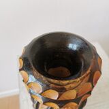 Vintage Hand Carved Wooden Vase: Grapevine Motif, 1970s Yugoslavia