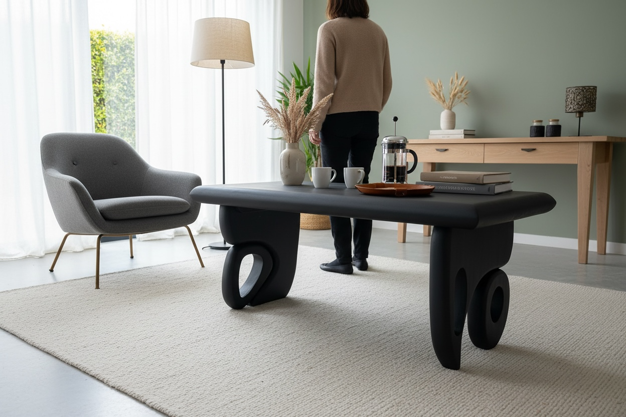 Solid oak coffee table