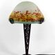 Wrought Iron Mushroom Lamp with Blown Glass Shade, 1920