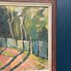 Original Swedish Oil on Panel - "Landscape with Fence" by Bajo - Signed - Vintage and Framed - 58 × 52 cm (22.8" × 20.5")