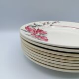 Rosy Sarreguemines Plate Set