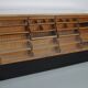 Vintage German Oak Glass Shop Counter Haberdashery Cabinet Vitrine, ca 1950