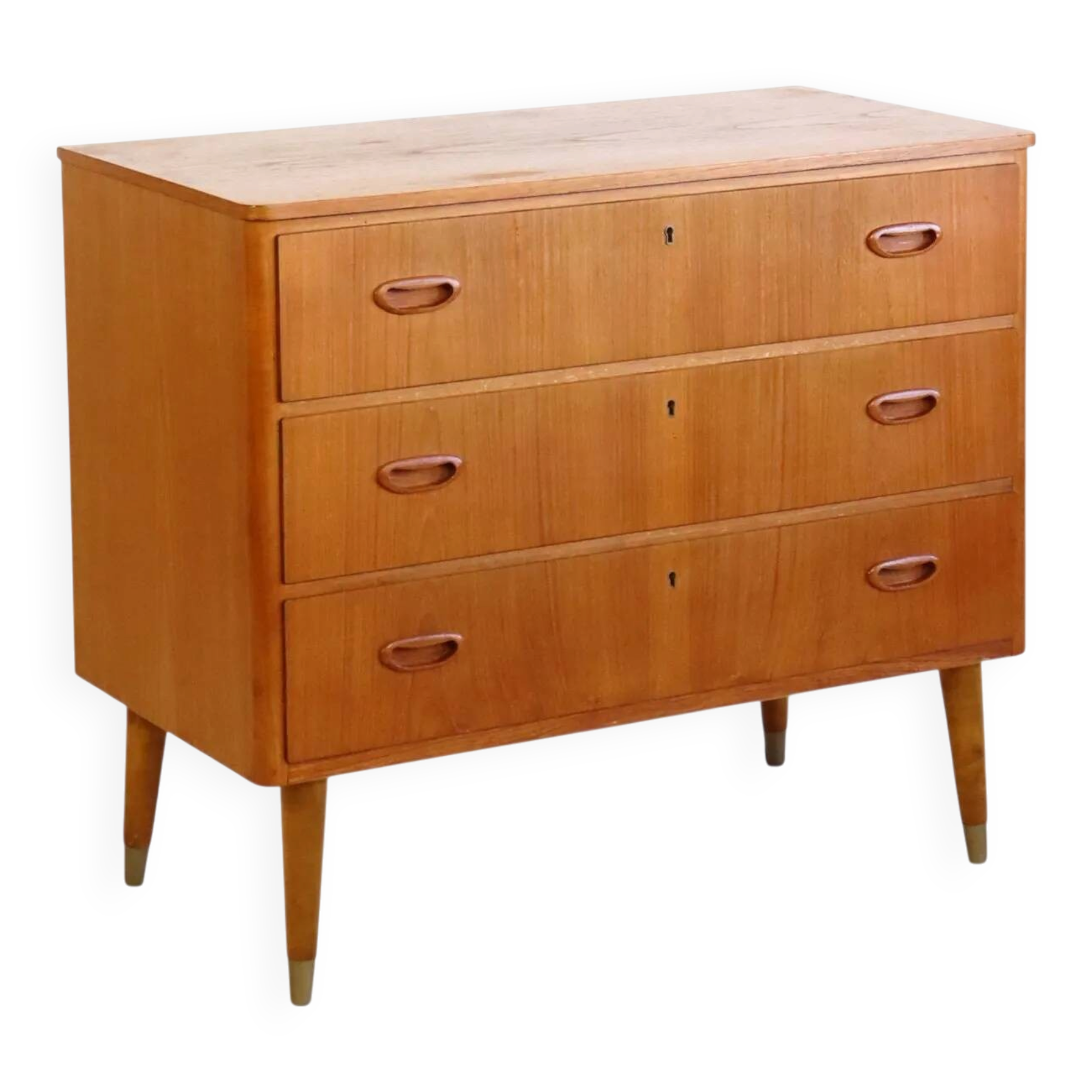 Commode en teck trois tiroirs