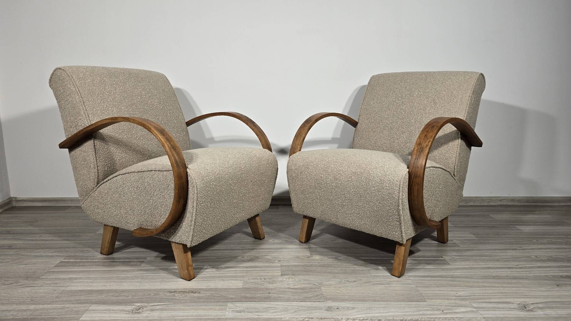 Chaises de salon Art Déco par Jindřich Halabala, années 1950, ensemble de 2
