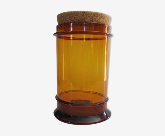 Bocal en verre ambré de pharmacie