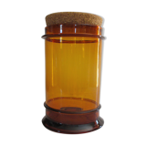 Bocal en verre ambré de pharmacie