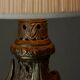 Antique Table Lamp in Patinated Brass and Silver, 19th Century
