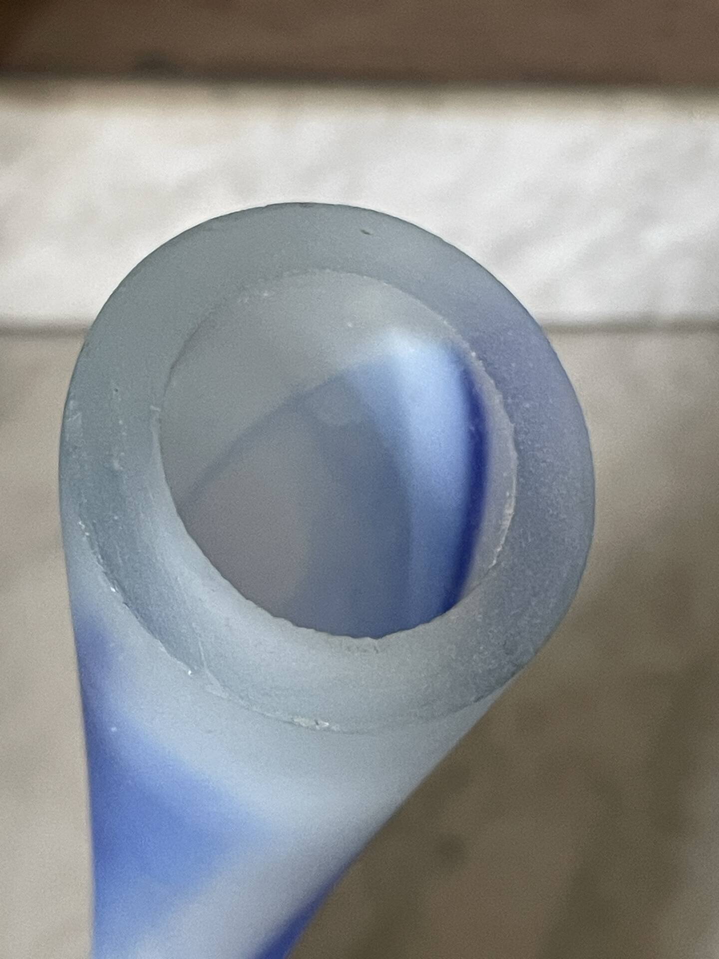 glass paste vase signed, bronze mount