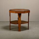 Dutch Art Deco Amsterdam School side table in solid oak, 1930s