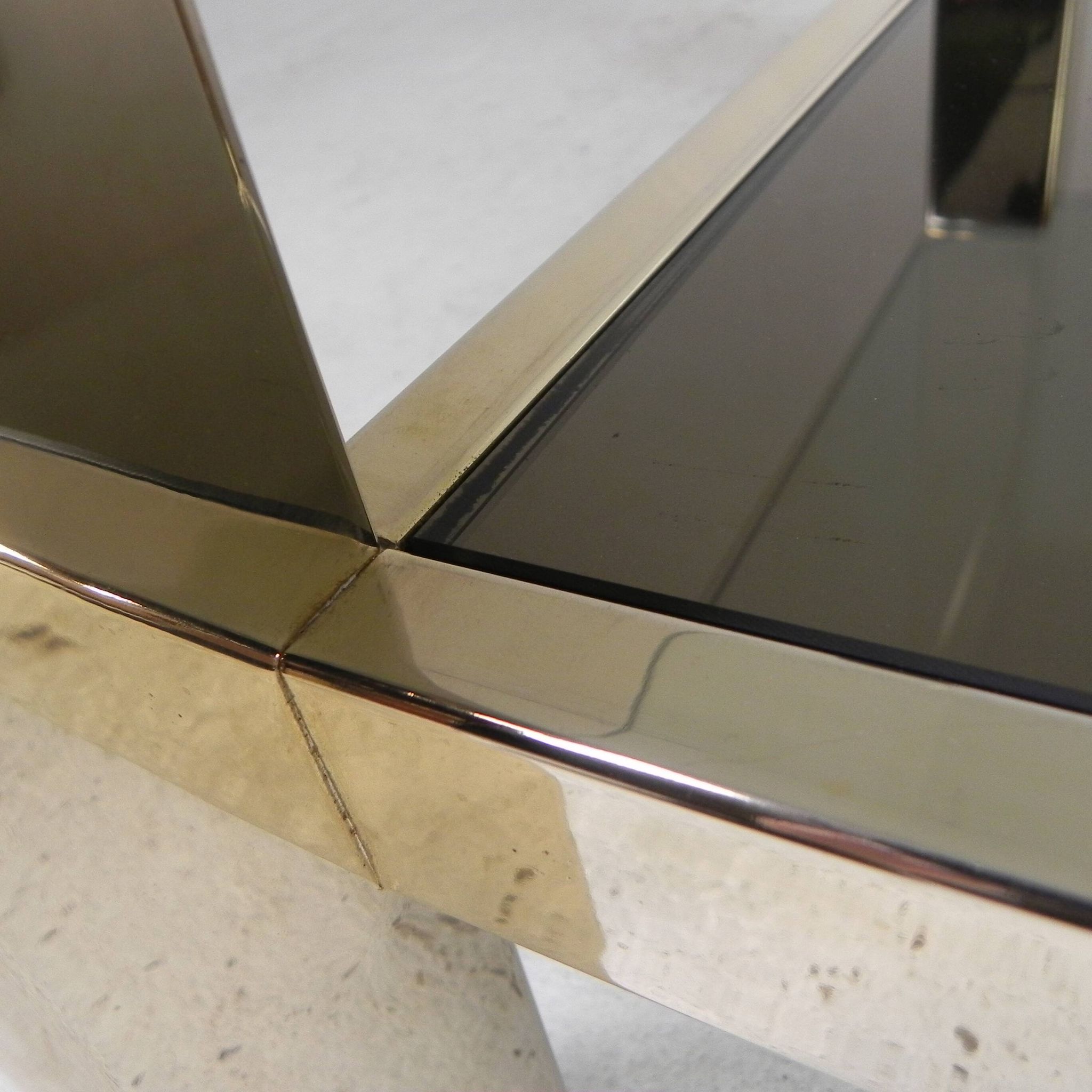 Belgo Chrom coffee table with 2 glass plates, 1970s