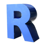 Lettre d'enseigne vintage bleue R