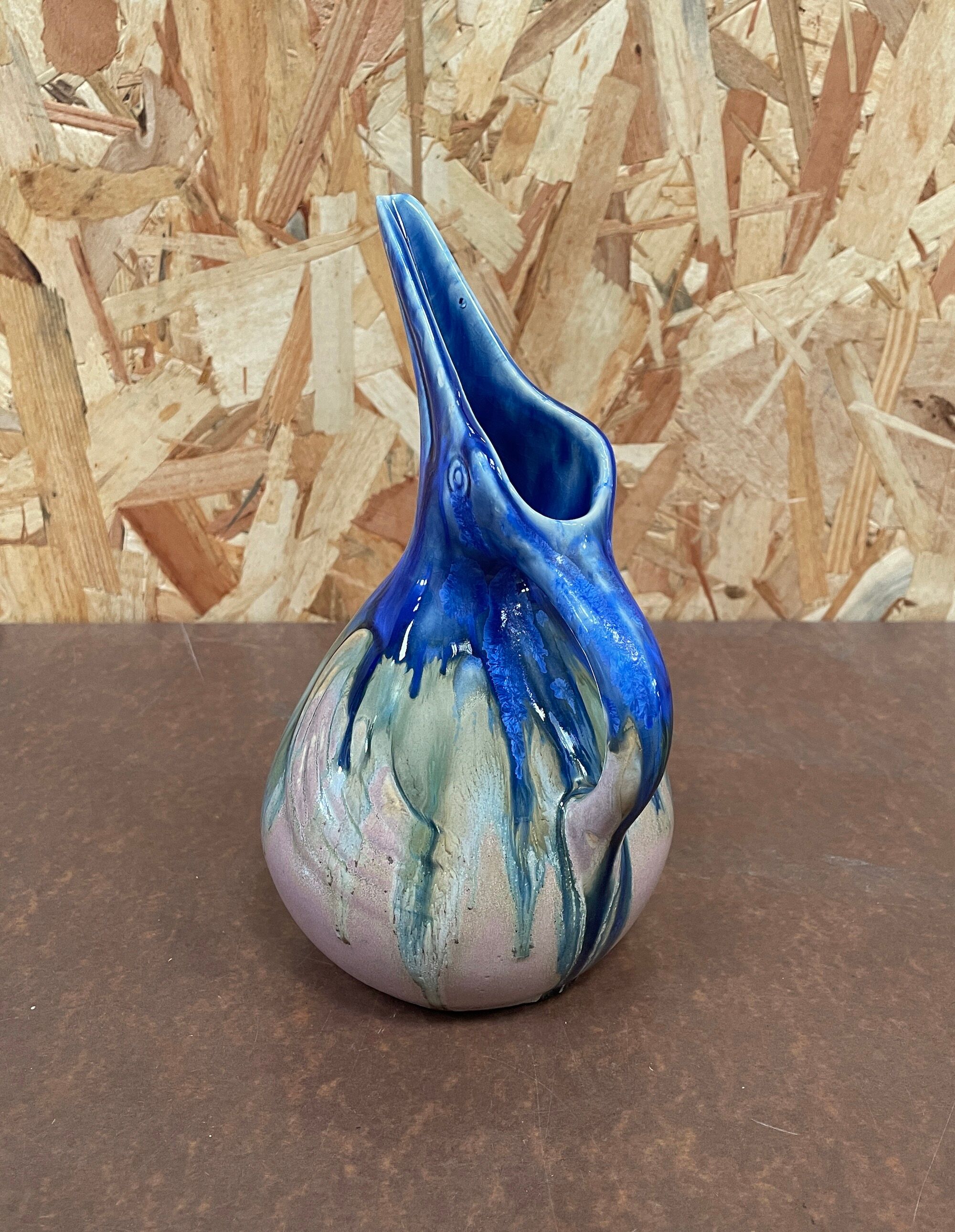 Zoomorphic pitcher in glazed sandstone by Gilbert Méténier in Gannat