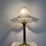 Mid century glass table lamp , 1970s