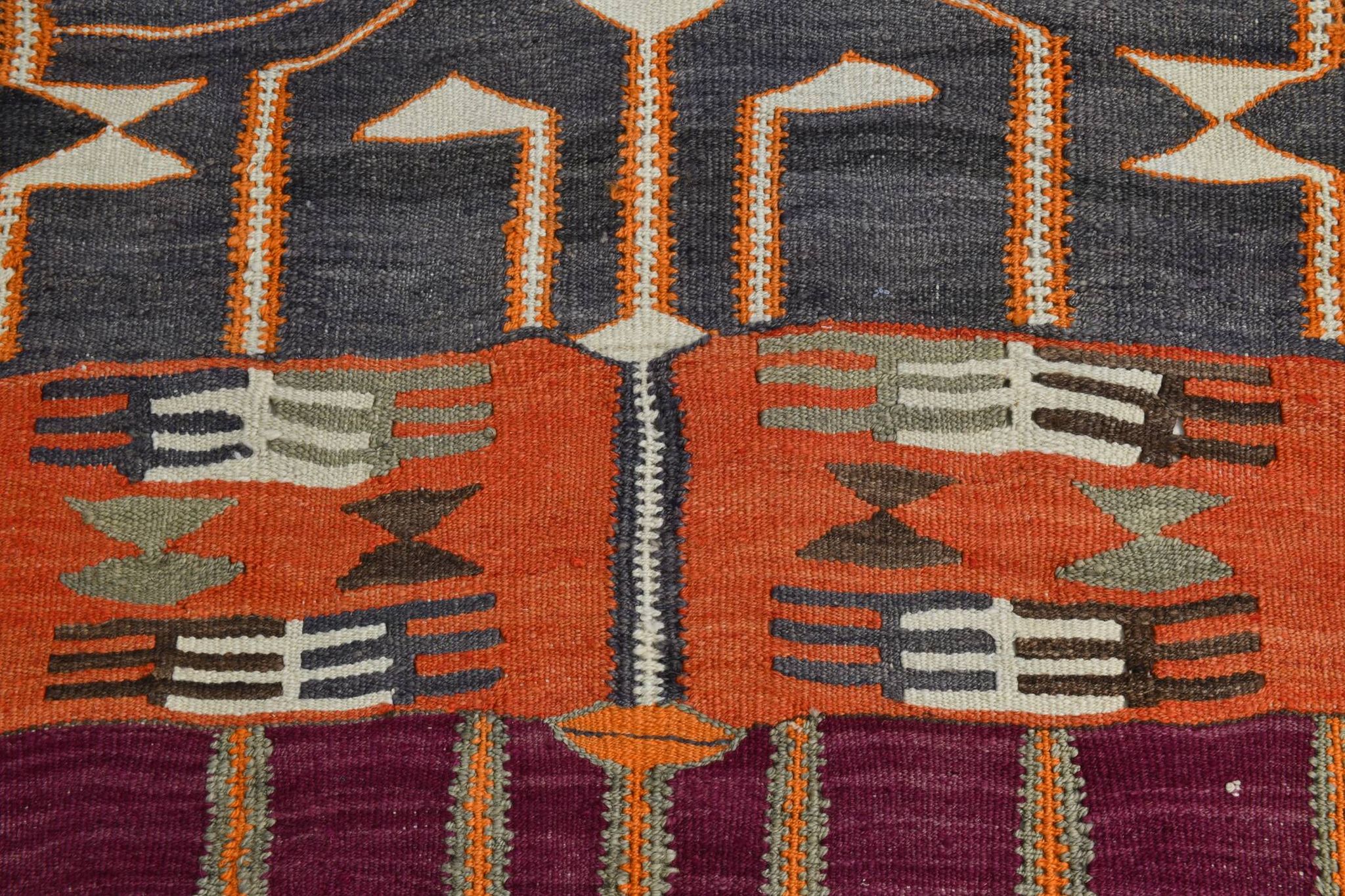 4x12 Kilim Multicolor Rare Size Pattern Kilim Rug, 113x364Cm