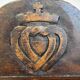 Antique carved wooden mirror – Sacred Heart decoration – 19th century
