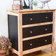 Commode vintage noire et bois