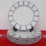 Ensemble de 18 assiettes basque porcelaine bleu et rouge