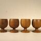 6 teak egg cups