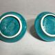 Old caves dieulefit green ceramic + cove vintage candlestick pair