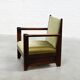 Hague School Sculptural Armchair, Stained Oak, The Netherlands, 1920s