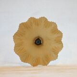 Pleated yellow glass lampshade
