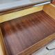 Burl wood dressing table with double glass shelf