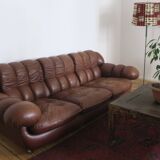 Large Chesterfield sofa in leather, Italy 1970s