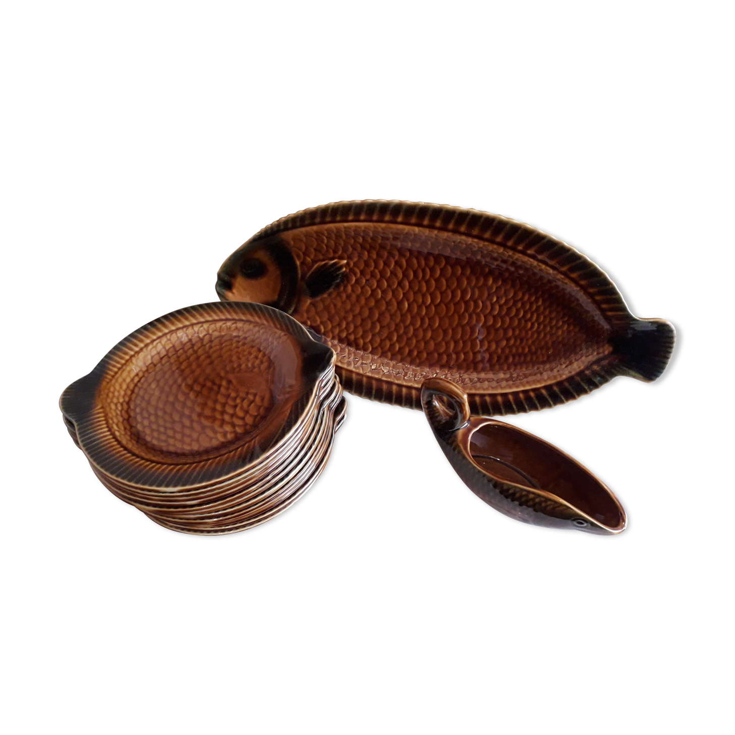 Sarreguemines vintage fish service