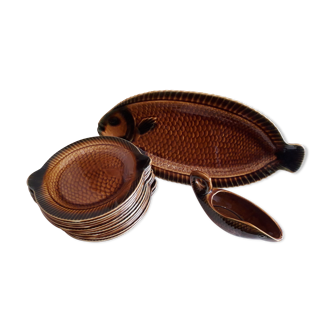 Sarreguemines vintage fish service