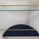 Vintage openable cylinder shaped bar cabinet, wood, brass and glass.