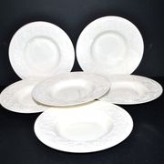 Wedgwood set of 6 pasta plates, Patrician garland, England