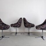 Set of 4 vintage swivel shell chairs - 1970s