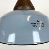 Industrial Grey Enamel and Cast Iron Pendant Light, 1960s