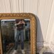 Louis Philippe Mirror 104x73 Wood and Gilded Stucco with Baroque Decor Late 19th Century