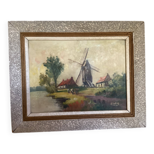 Tableau paysage vaches