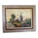 Landscape painting cows oil on canvas signed
