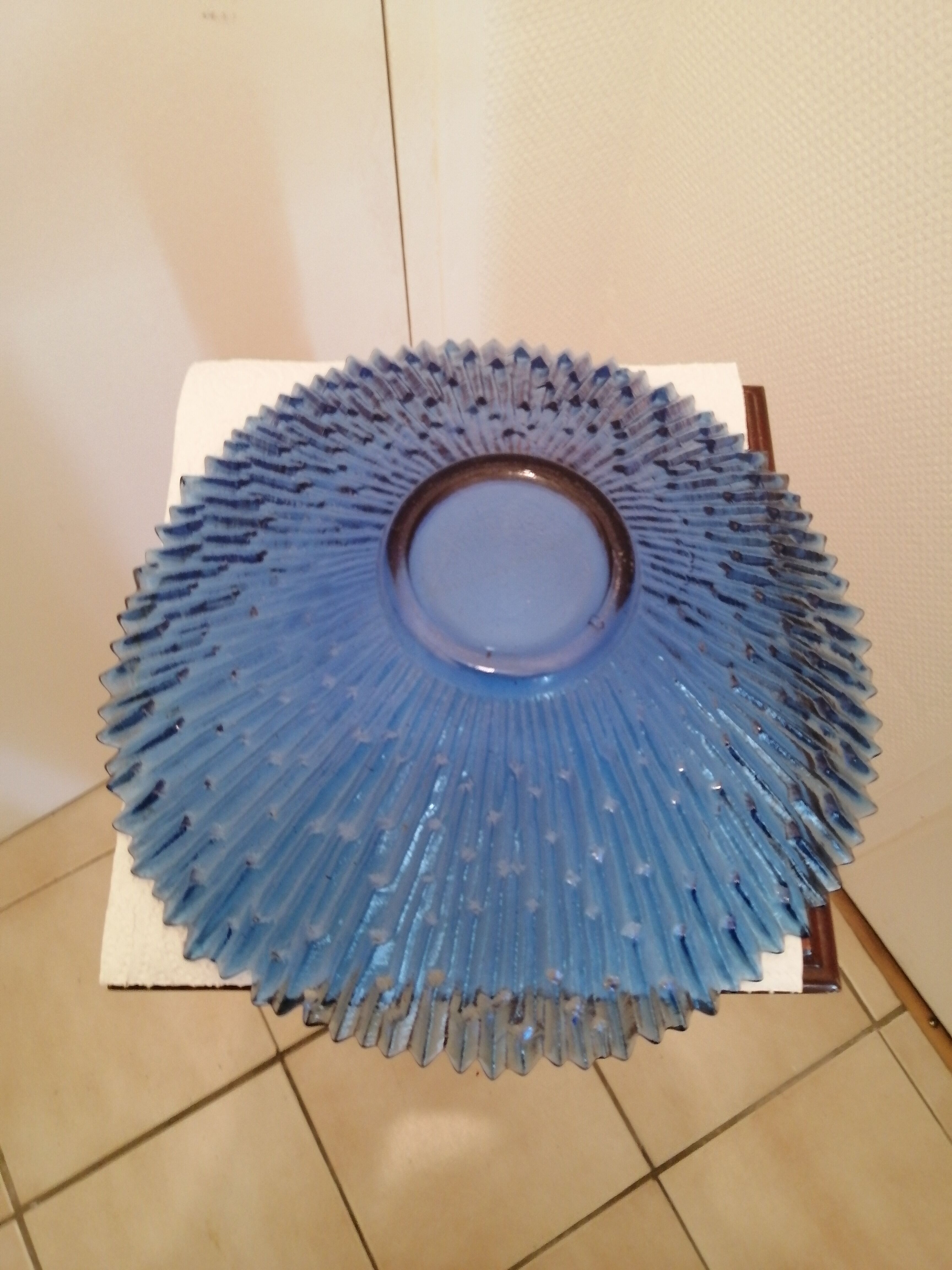 Blue glass bowl