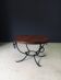 Rustic Oak and Wrought Iron Coffee Table, Belgium, 1950s