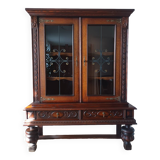20th century oak display cabinet